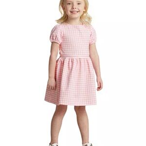 Polo Ralph Lauren Little Girls 8-10 Gingham Ponte Fit and Flare Dress
